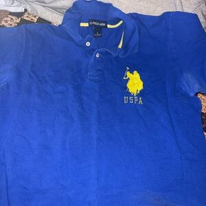 U.S. Polo Assn. Royal Blue Polo with Vibrant Yellow Emblem